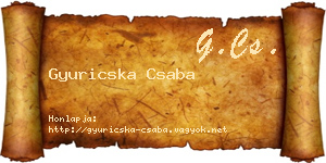Gyuricska Csaba névjegykártya